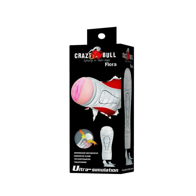 Crazybull Flora Vagina Con Base Masturbador:: Envío discreto en masturbadoresparahombre.com