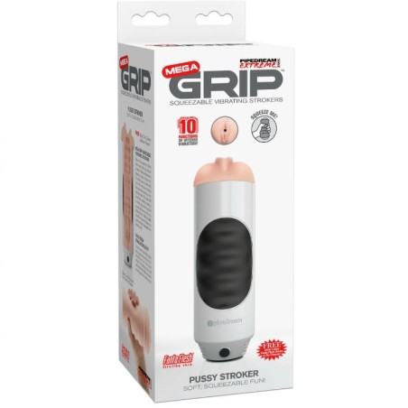 Pipedream Extreme Toyz Mega Grip Vagina Masturbador Vibrador:: Envío discreto en masturbadoresparahombre.com