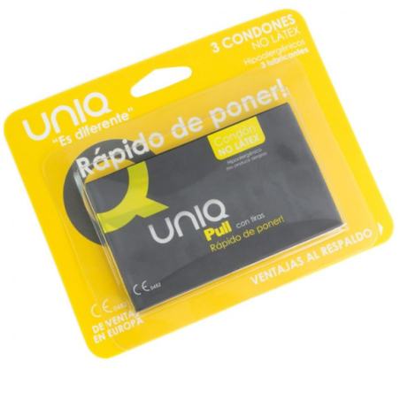 Uniq Pull Con Tiras Preservativo Sin Latex 3Uds:: Envío discreto en masturbadoresparahombre.com