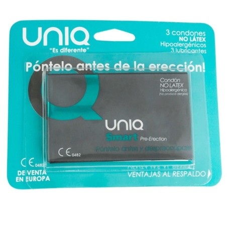 Uniq Smart Pre-Erección Preservativo Sin Latex  3Uds:: Envío discreto en masturbadoresparahombre.com